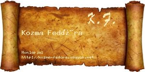 Kozma Fedóra névjegykártya